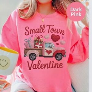 NEW Cute Small Town Valentine Graphic Sweatshirt Sweater S-5X Oversized